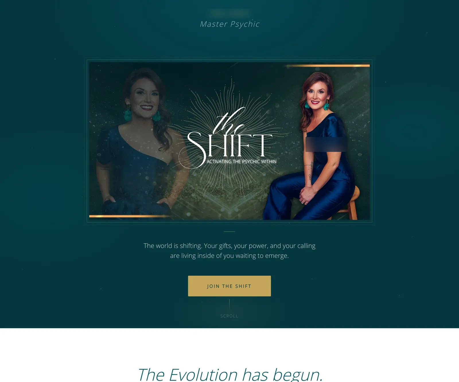 Launch funnel sales page in a dark teal colorway